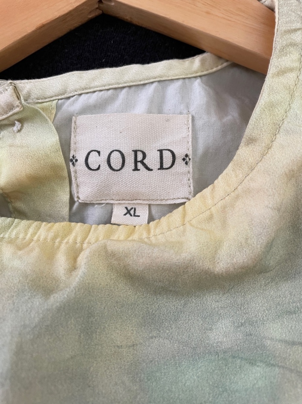 Art to wear Cord Watercolor forest Peplum Blouse Yellow XL unique stunning - Picture 11 of 11